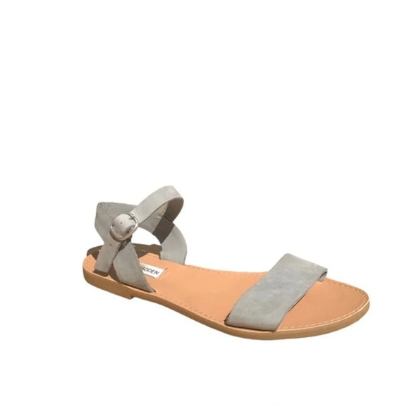 Steve Madden Women's Gray Open Toe Buckle Strap Daelyn Dress Sandals Size 8 - Picture 7 of 12